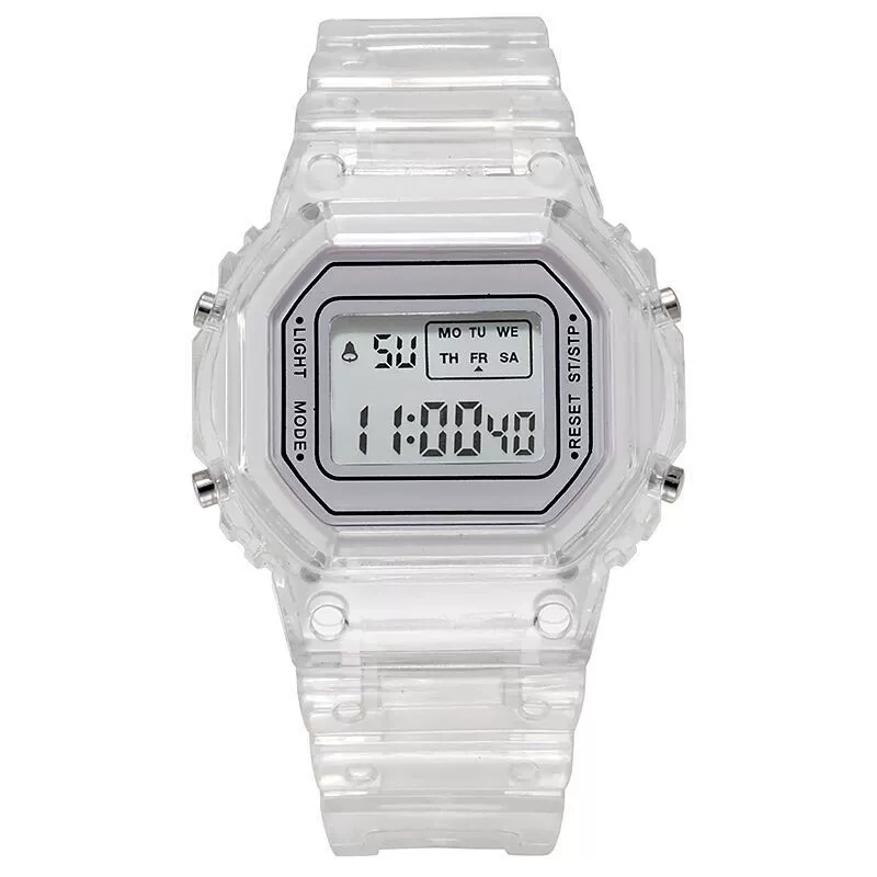 Small transparent electronic children's waterproof men's watch