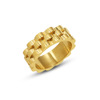 Brand accessory, zirconium stainless steel, ring, custom made, European style, on index finger, 750 sample gold