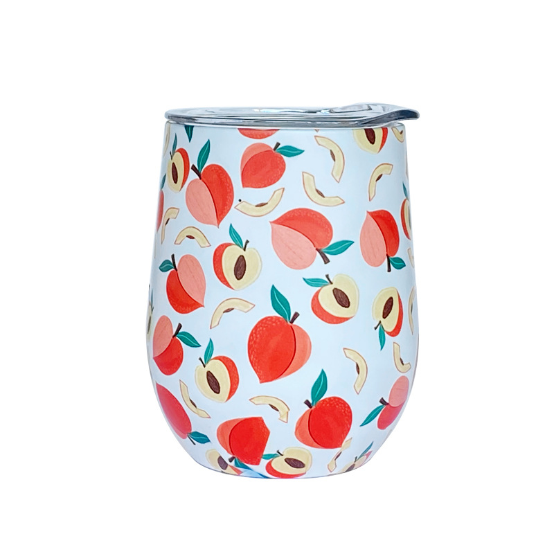 FUENTE fabricante cáscara de huevo Taza de pintura de impresión versión completa doble 304 taza de cerveza de acero inoxidable en forma de U vino aislado copa de vino