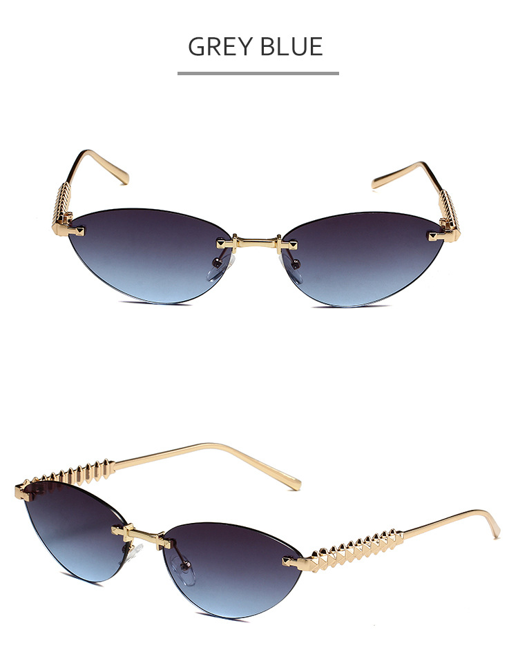 Óculos de sol cat eye para mulher e homem proteção uv sem aro_voghion.com