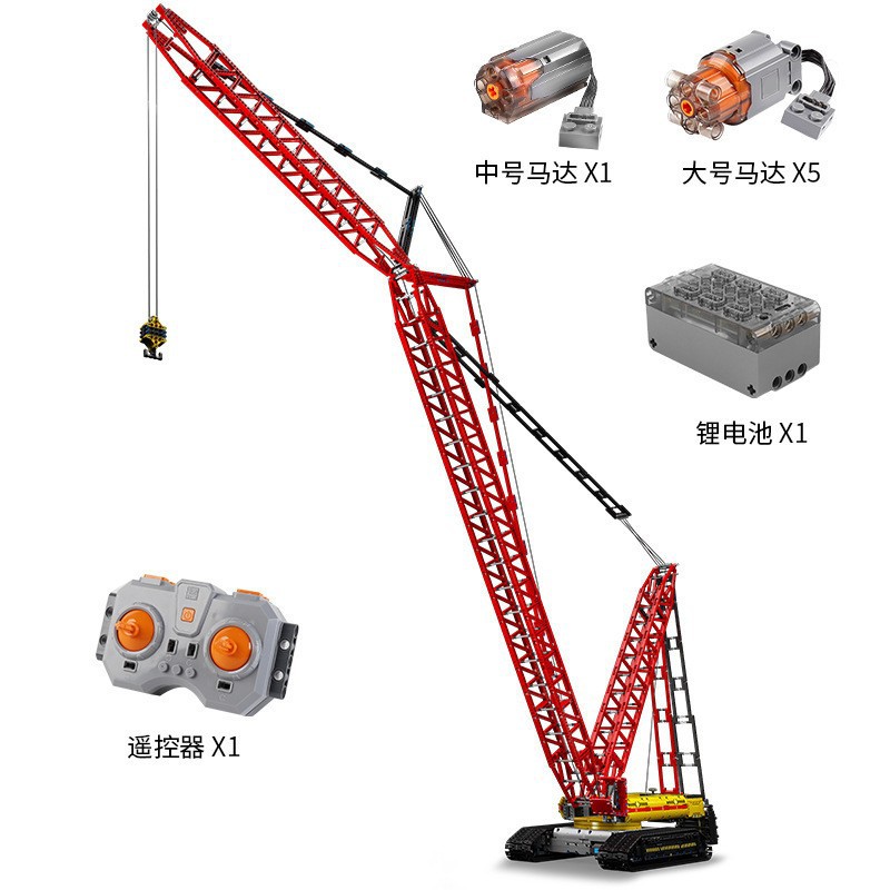 Grúa sobre orugas con control remoto Yuxing 17001-93, juguete educativo de construcción para niños, modelo mecánico