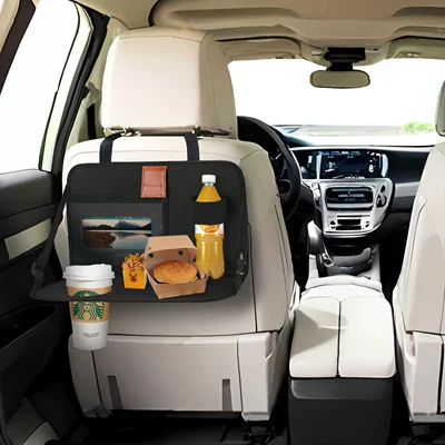2025 Cross-Border New Car Storage Bag Cup Holder Storage Dining Table Car Rear Multi-Functional Foldable Table