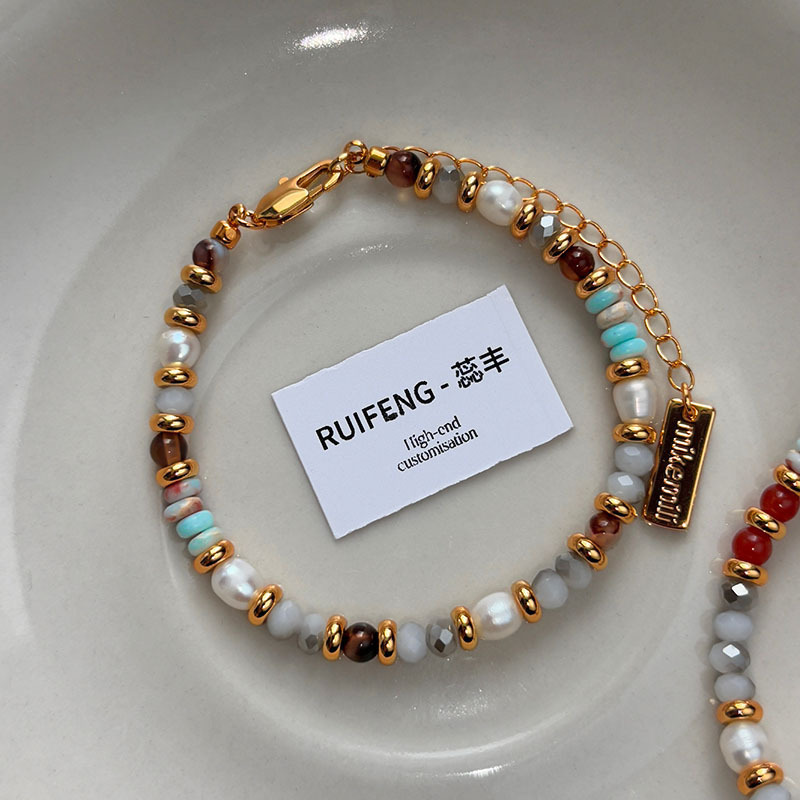 天然石串珠淡水珍珠手链叠戴女款ins轻奢小众精致高级感手串手饰|undefined