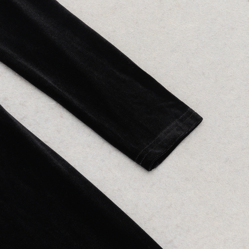 Autumn Winter Elegant Long Sleeve round Neck Long Patchwork Dress Evening Dress