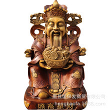 厂家批发铜财神坐像摆件贴金彩绘文财神爷铜像大型武财神雕塑价格