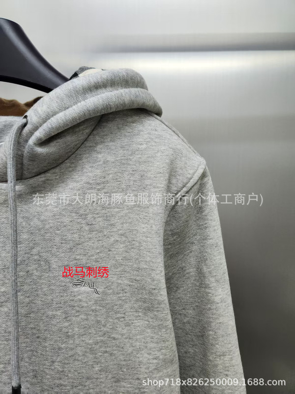 毒家 正确版 现货 B家胸前战马刺绣骑士拉链卫衣秋冬植绒加厚外套|undefined