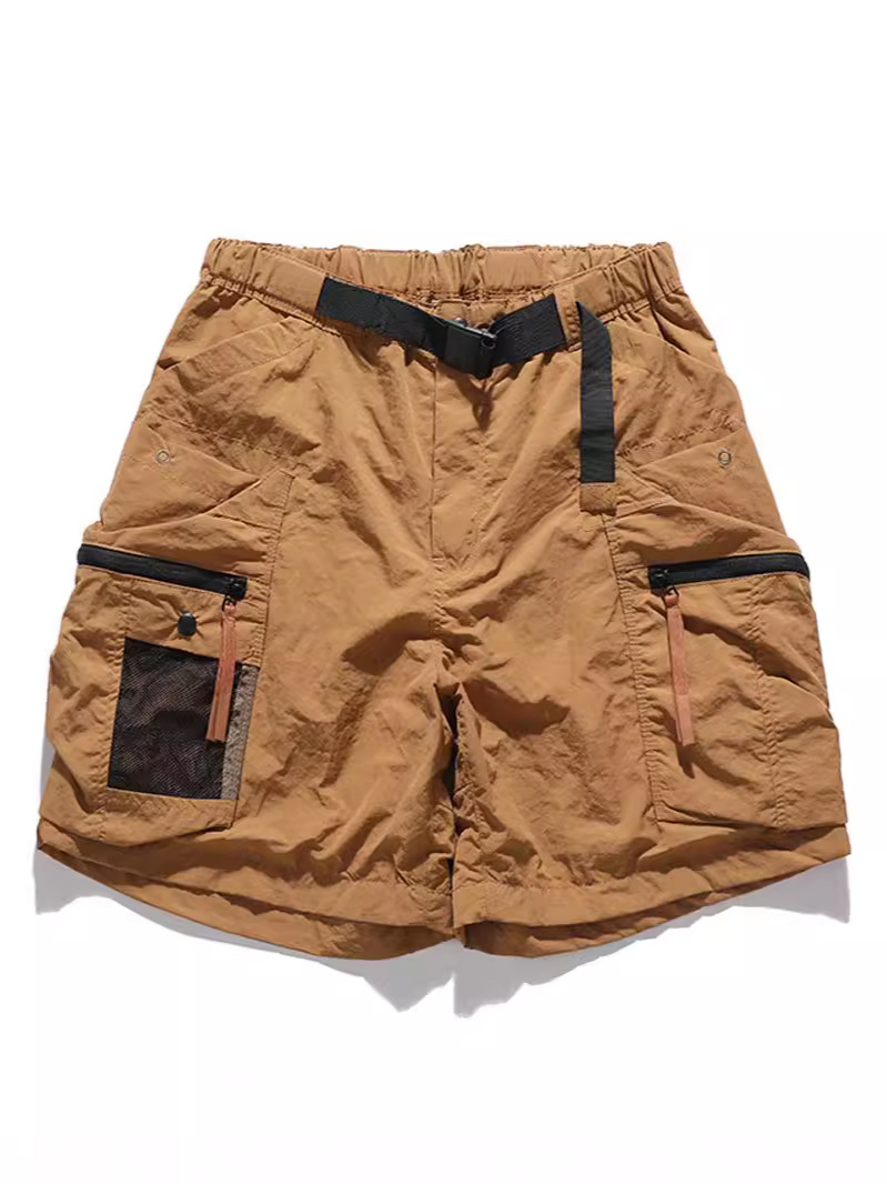 日系アウトドア機能多ポケットレトロ工装半ズボン男性日系潮牌ゆるいストレートカジュアル五分ズボン