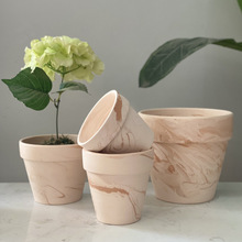 焦糖玛奇朵批发白陶土花盆天然窑变色透气红陶大口径厂家直销