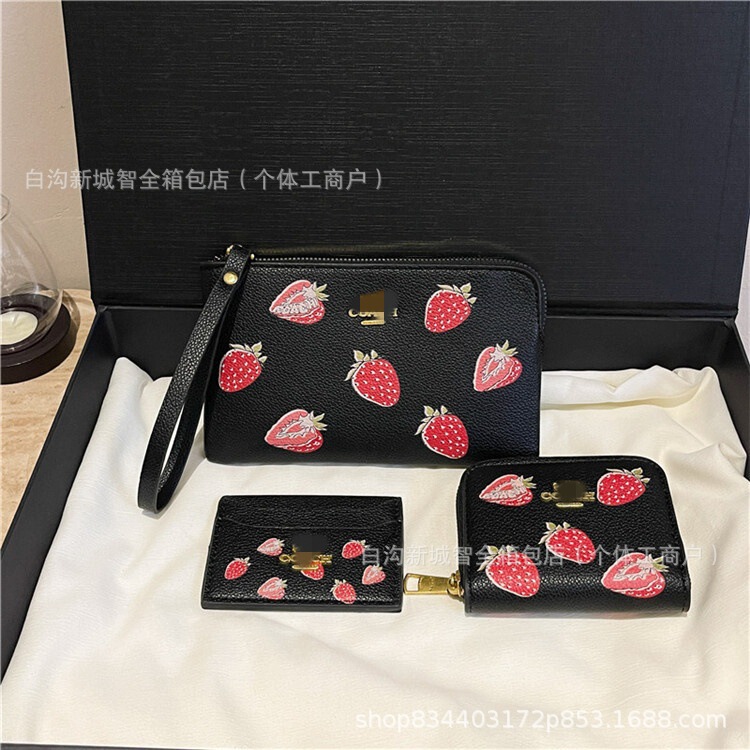 蔻家三件套女包手腕包钱包卡包印花多色可爱高品质|undefined