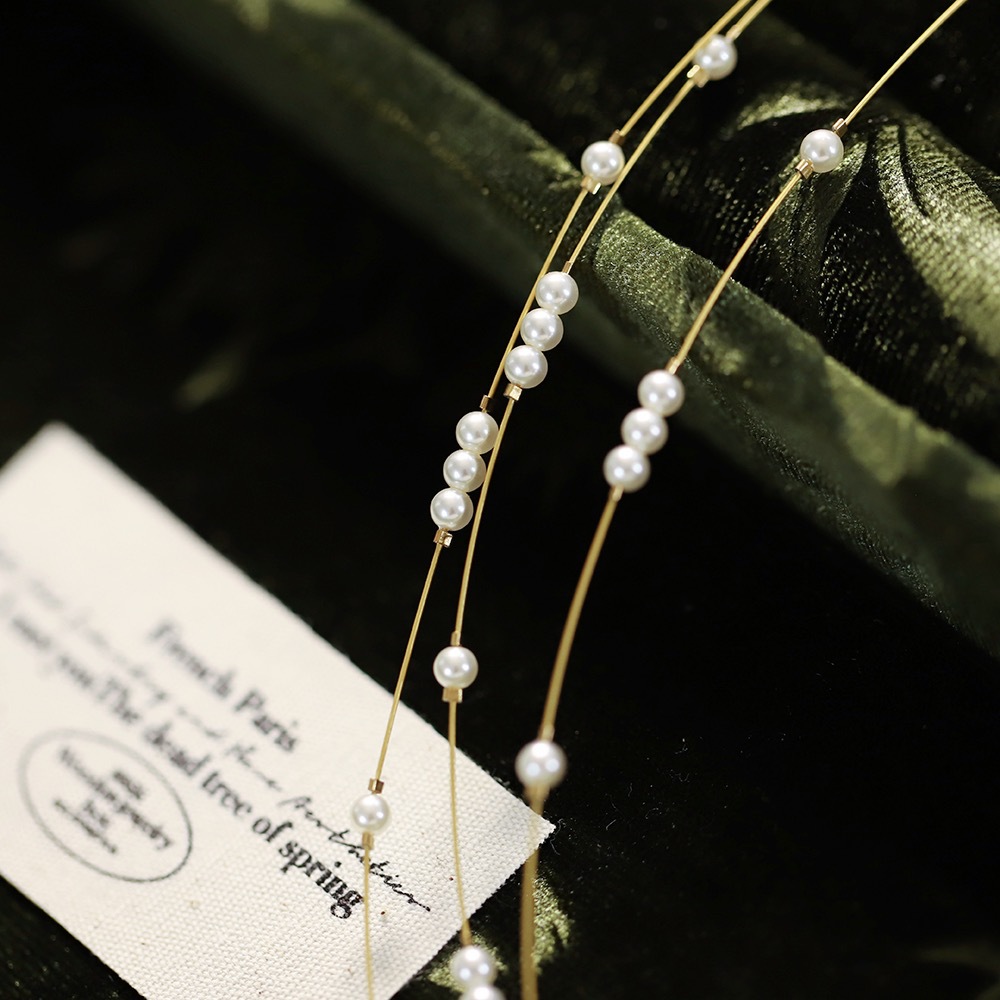 Elegant Pearl Star Very Thin Chain Stainless Steel Necklace For Women