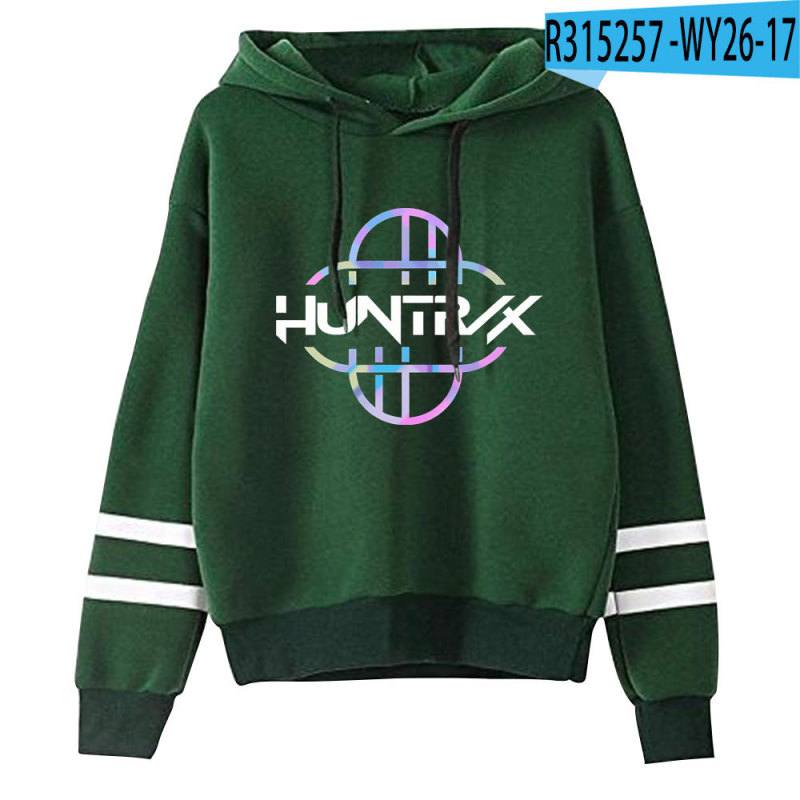 跨境新品KPop Demon Hunters周边甜美长袖双杠连帽卫衣一件批发|undefined