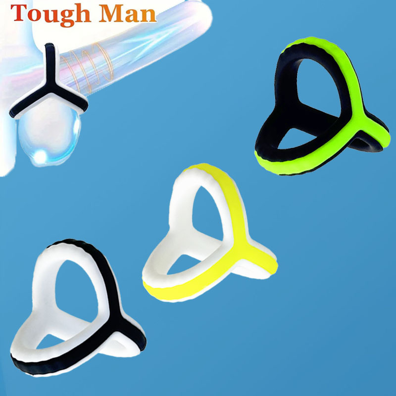 Triangle Silicone Locking Ring, Dual Scrotum and Penis Delay Ring, Manual Adult Toy — detail image 2