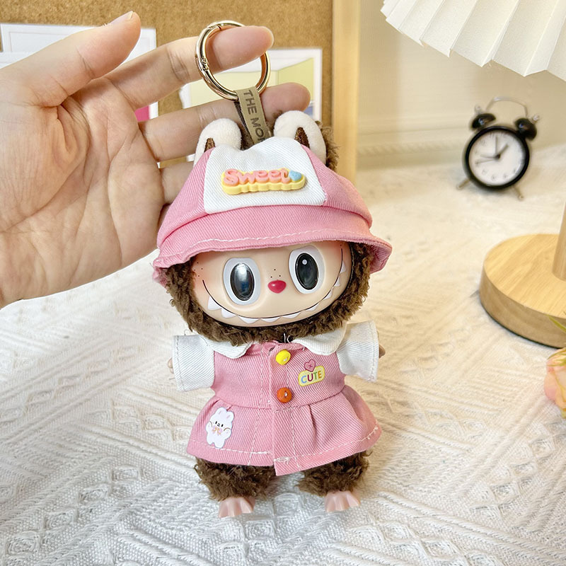 ソースメーカーのみの服】17cmペンダント ラブブ服 ブラインドボックス ラブブ人形 人形服 クールブラック カラフル|undefined