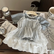 清仓不退不换【理性下单】女童短袖T恤+波点罩衫