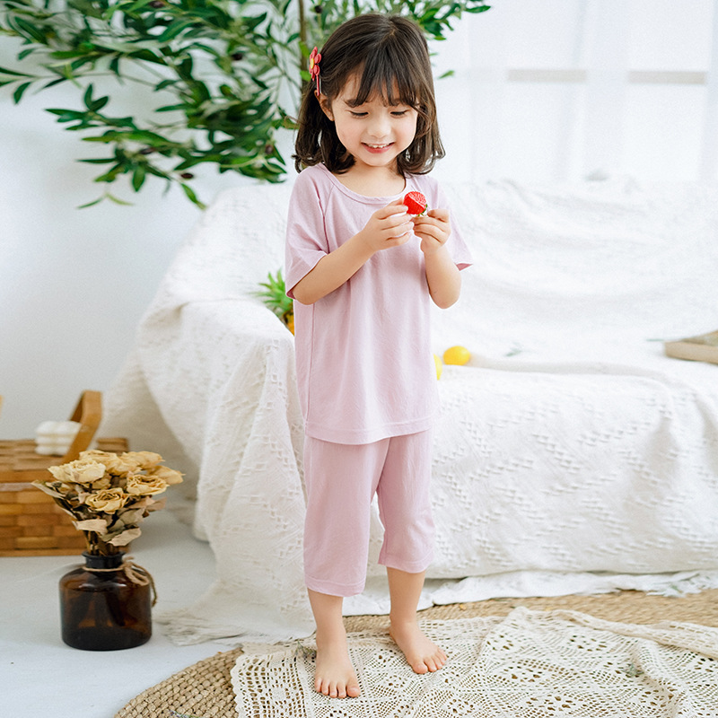 Children's summer set, short sleeve T-shirt, travel trousers, Korean style 4