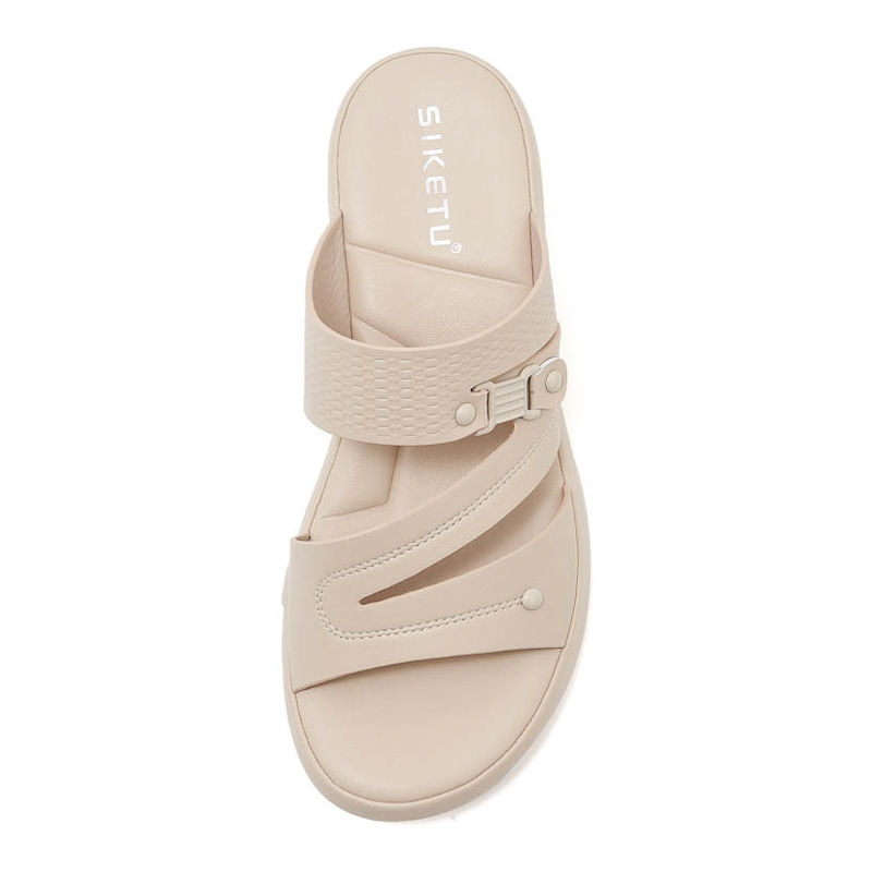 Dép sandal nữ quai chữ V đế xuồng đi biển chống trượt cỡ lớn V222-2 — Màu đen, Màu xanh lá, Màu mơ chi tiết 24