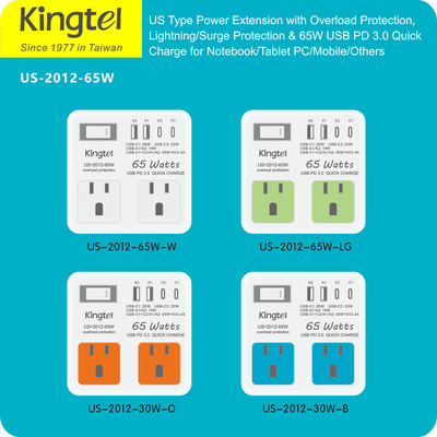 Kingtel 2012 стандарт США, удлинитель USB65W для ноутбука, планшета, мобильного телефона, быстрая зарядка, USB-удлинитель, трансграничная розетка