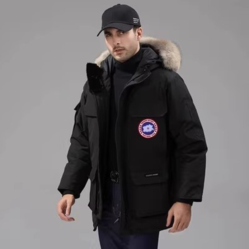 Goose down Jacket for Men and Women 2024 Winter Fashion Small Fur Collar White Duck down Thickeneded Warm Hooded Jacket Trendy