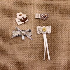 新しいラベル小花パールリボンヘアピンアクセサリー diy 子供靴下帽子衣類装飾アクセサリー