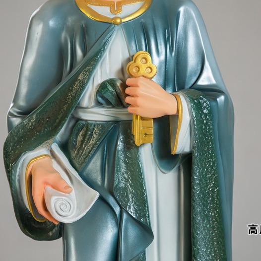 120cm San Pedro Ornamiento Mirando Estatuas de vidrio FRP Decoración de la iglesia