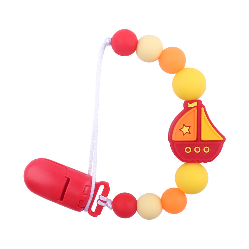 Suministros para bebés chupete Cadena de dibujos animados creativa vela mordedura de silicona cadena anti-gota molar Nuevo