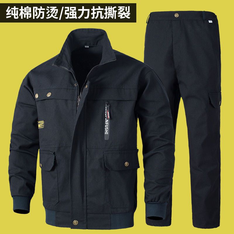 Ropa DE TRABAJO traje de una sola pieza de primavera y otoño para Hombres Nuevo soldador sitio de construcción reparación de automóviles ropa de trabajo de fábrica resistente al desgaste ropa de protección laboral