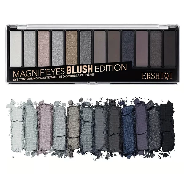 Cross-Border 12-Color Eyeshadow Smoky Makeup Set, Pearlescent Matte Fine Glitter Eyeshadow Wholesale, Cross-Border Super Popular Eyeshadow Palette
