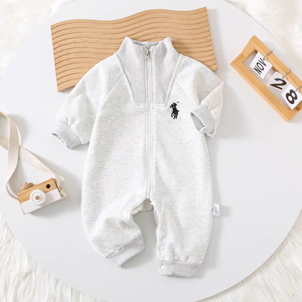 Bebé masculino y femenino estilo coreano mono forrado de lana estilo coreano estilo deportivo estilo mameluco infantil salida mameluco moda