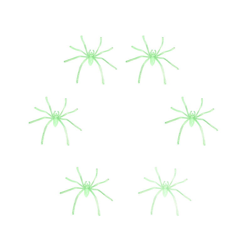 Adornos de araña fluorescentes de Halloween Arañas de algodón Arañas de patas largas Arañas de patas delgadas Arañas negras Juguetes de araña luminosas Arañas pequeñas