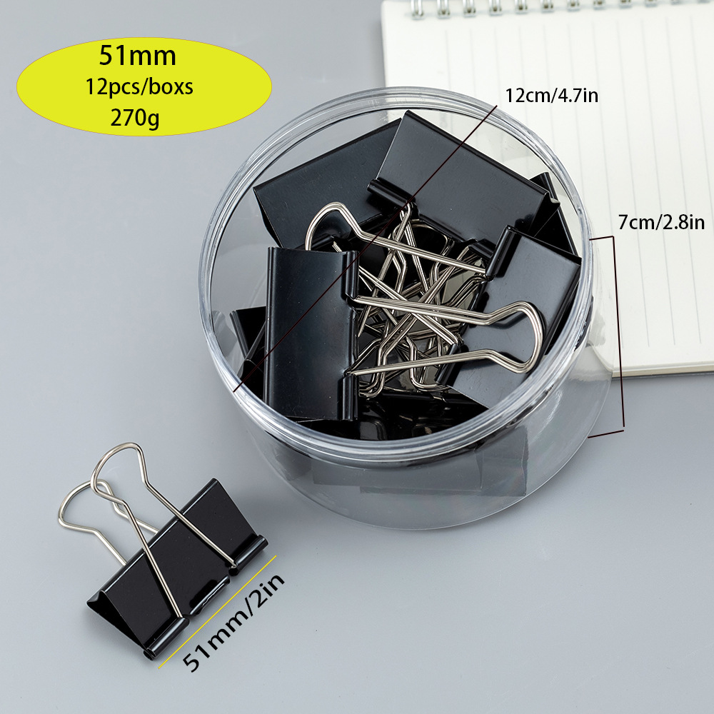51mm 검정색 클립 12개/배럴