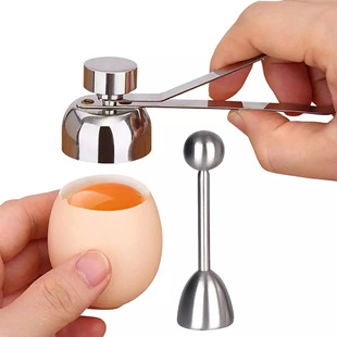 Factory Direct Sales 304 Stainless Steel Egg Shell Opener Creative Egg Shell Separator Household Single and Double Head Egg Opener