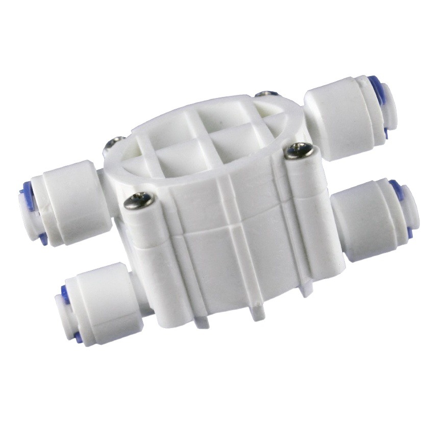 Accesorios de purificador de agua sin bomba Válvula ASO Válvula de 2 puntos de cuatro lados Sistema RO Válvula de corte de agua automática no eléctrica