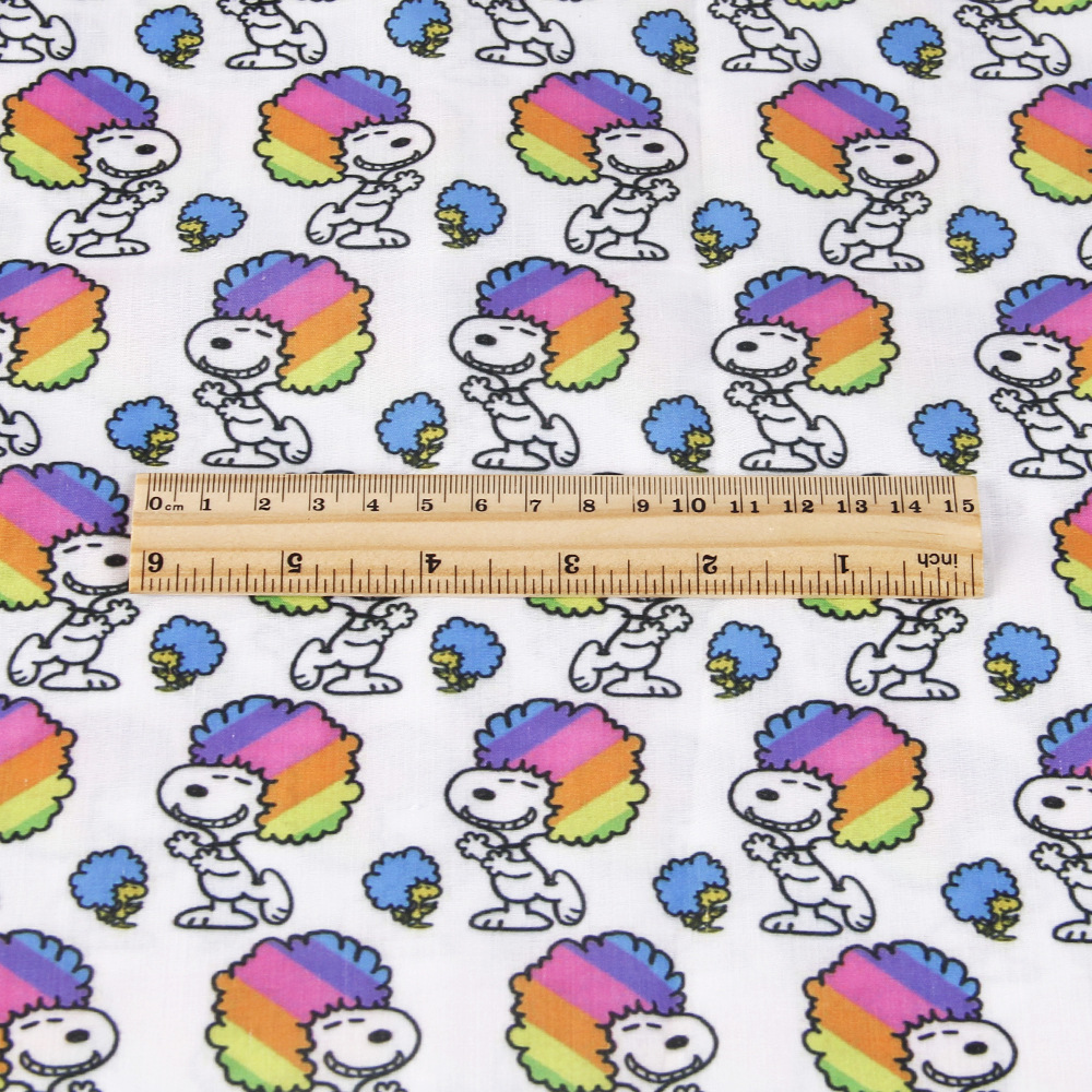 Perro Snoopy impresión de dibujos animados 100% tela de algodón DIY ropa hecha a mano bolsa, 1Yc55667