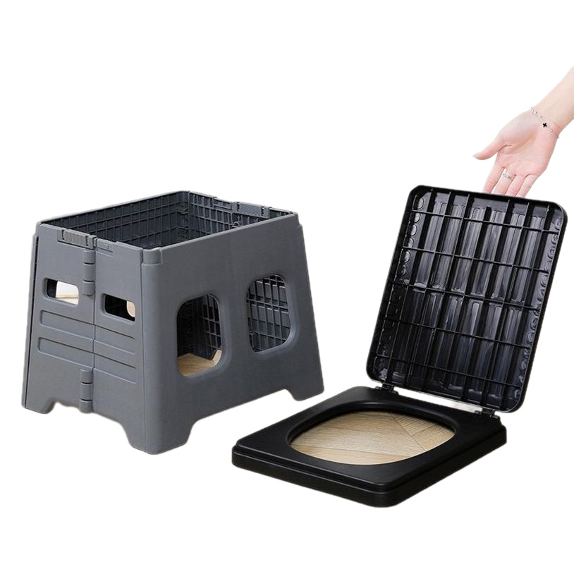 Inodoro plegable al aire libre para niños acampando inodoro portátil de emergencia inodoro de plástico simple