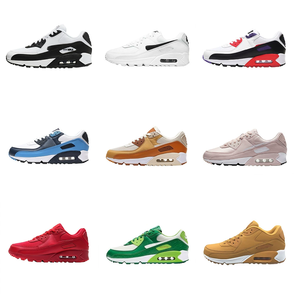 Putian Shoes Pure Original Cross-Border Air Max 90 Air Cushion Shoes for Men and Women Mesh Breathable Wear-Resistant Casual Sports Running Shoes