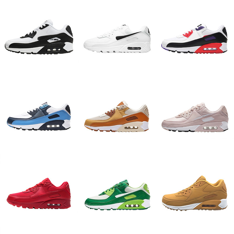 Putian Shoes Pure Original Cross-Border Air Max 90 Air Cushion Shoes for Men and Women Mesh Breathable Wear-Resistant Casual Sports Running Shoes