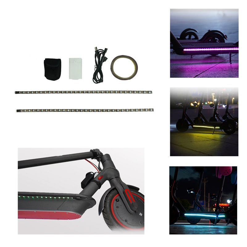 Electric scooter LED lamp belt, colorful rectangular deck light with landing gear, multi-mode