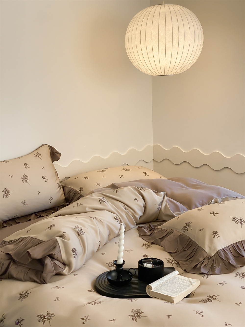 Nordic Vintage Boho Style Duvet Cover Set In Tencel Ice Silk_voghion.com