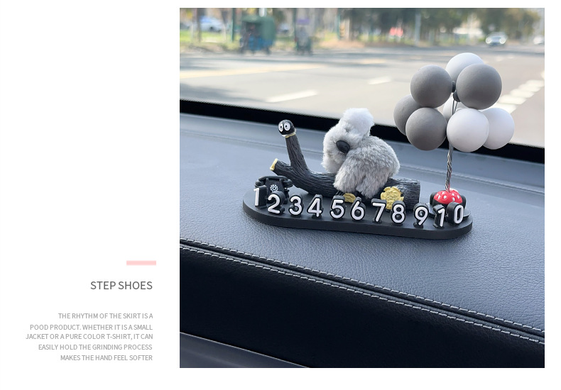 Car Temporary Parking New Mobile Phone Number Plate Car Cute Cartoon Koala Creative Move Inside Parking Ornaments