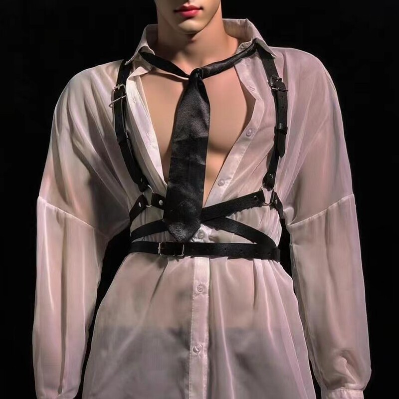 Loubei Men's Sexy Intimates Shirt Bondage Sexy Pure Desire See-Through Uniform Suit Open File Large Size Flirting