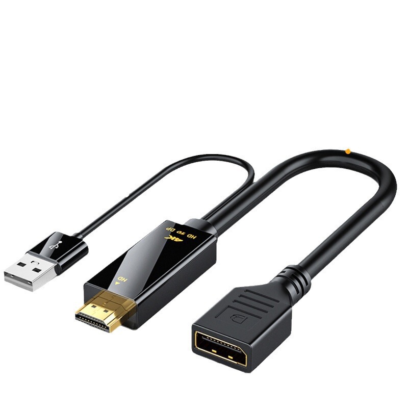 HDMI male to DP female adapter cable with USB power supply computer connection HD TV projector support 4k60hz HDMI male to DP female adapter cable with USB power supply computer connection HD TV projector support 4k60hz