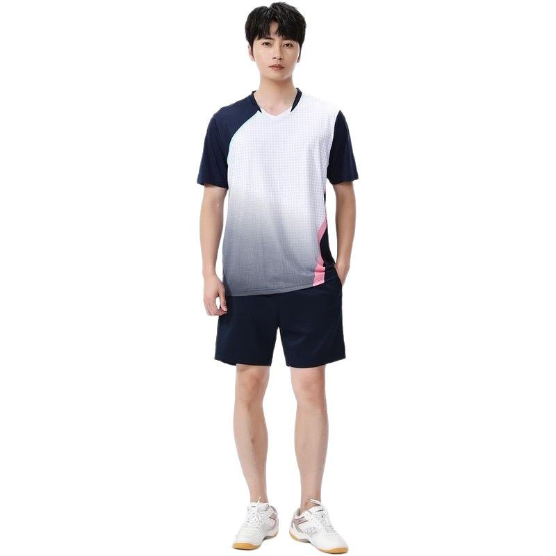 Nueva ropa de gimnasio para hombres secos rápidos de verano mangas cortas de cuello en V camiseta pantalones cortos trajes deportivos de equipo de baloncesto de mujer ropa de carrera