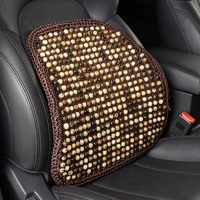 support backrest breathable hand-woven wooden | Cool pad - bodhi-card-network-white-flower-pearl-waist-support