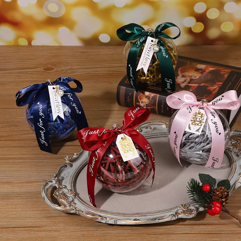 透明伴手礼盒ins风塑料球喜糖盒透明圆球结婚糖果盒婚庆回礼糖盒