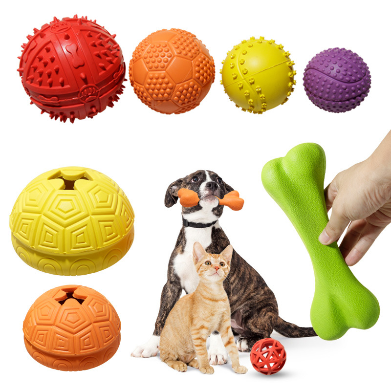 Cross-Border New Amazon Pet Rubber Toys Dog Toys Educational Food Leakage Ball Toys Molar Pet Toys