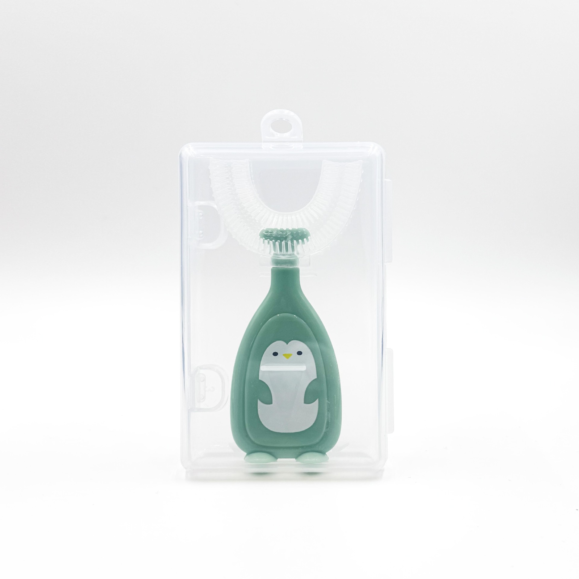 Nuevo cepillo de dientes en forma de U para niños, cepillo de dientes de silicona con cerdas suaves, herramienta de limpieza bucal para bebés, cepillo de dientes de sujeción oral, venta al por mayor.