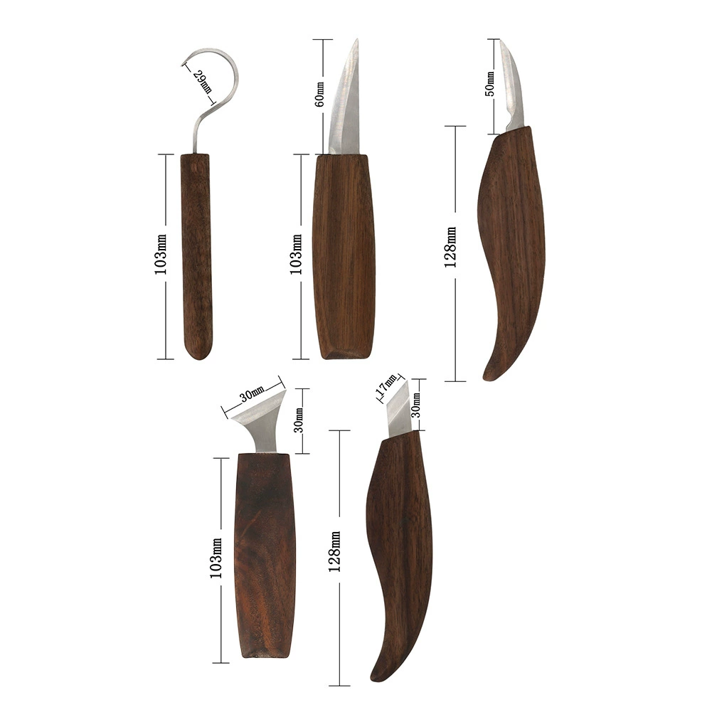 Кросс-бордерный walnut хром -хромированная сталь нож для резьбы, нож для резьбы по дереву, деревянный нож, ложечный нож, набор для резьбы по дереву