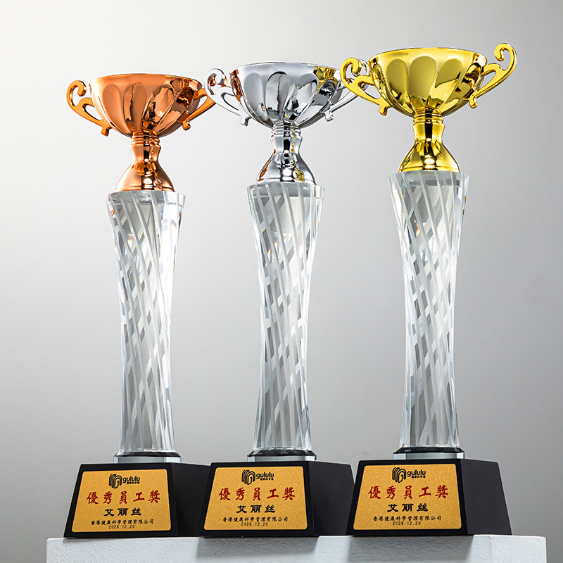 2024 Nuevo trofeo 123 Campeón y subcampeón Pulgar pico de alabanza de la estrella de cinco puntas premio trofeo personalizado exclusivo