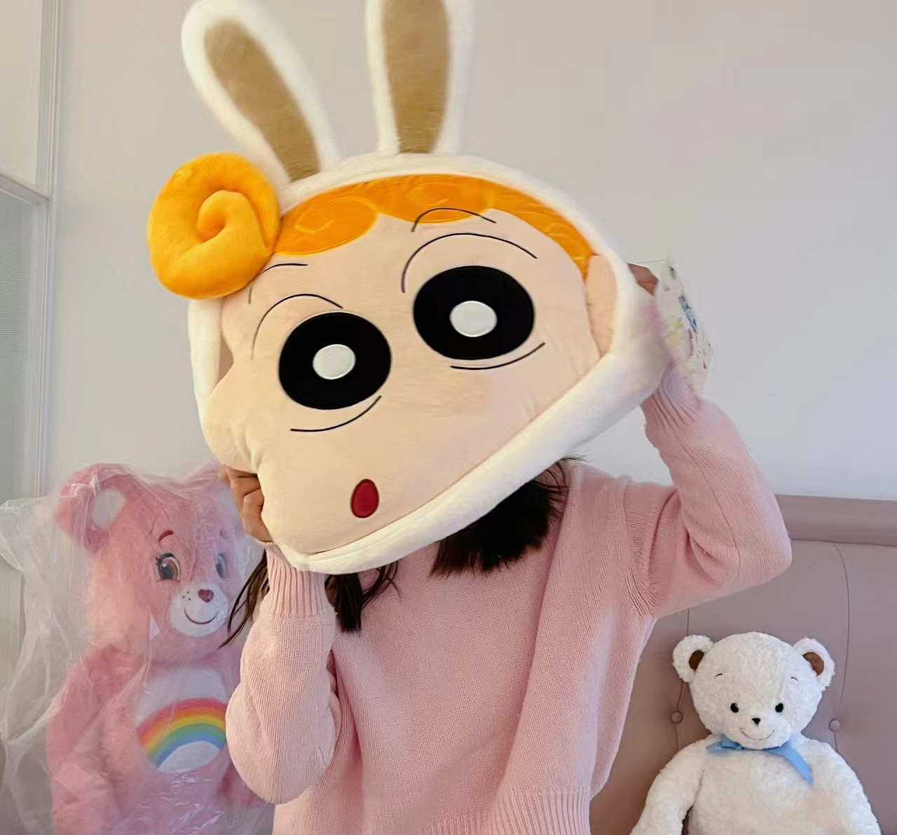 Xiaohongshu’s same bunny head crayon Shin-chan Xiaokui Ichibanshou large car sofa bedside pillow cushion