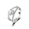 Fashionable classic adjustable wedding ring for beloved, light luxury style, one carat